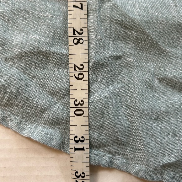 Sigrid Olsen 100% Linen Button Down sage color Shirt LARGE - Picture 9 of 10